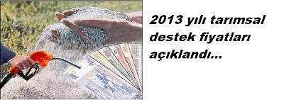 2013 Yılı Tarımsal Destek Fiyatları Açıklandı