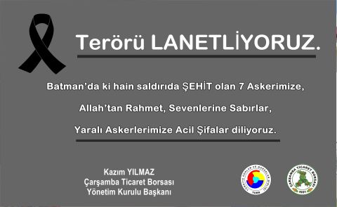 Batman’da Ki Hain Saldırıda Şehit Olan 7 Askerimize, Allah’tan Rahmet, Sevenlerine Sabırlar, Yaralı Askerlerimize Acil Şifalar Diliyoruz.
