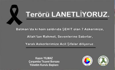 Batman’da Ki Hain Saldırıda Şehit Olan 7 Askerimize, Allah’tan Rahmet, Sevenlerine Sabırlar, Yaralı Askerlerimize Acil Şifalar Diliyoruz.